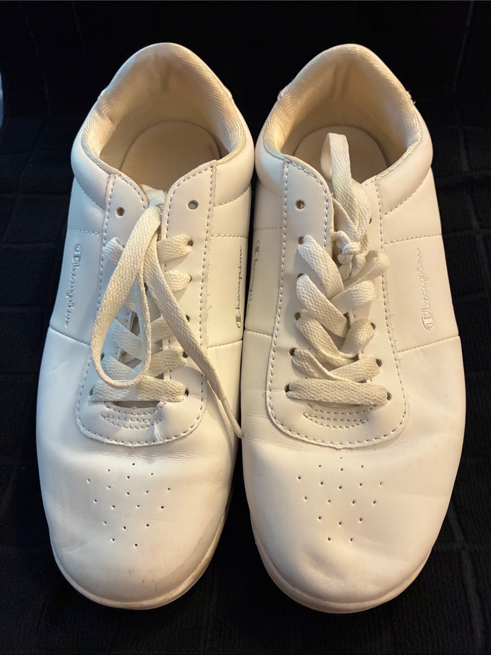Champion All-White Leather Low-Top Sneakers